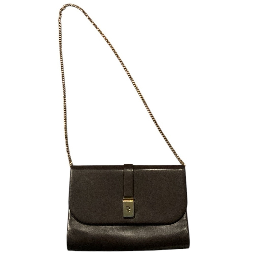 Dior leather shoulder bag brown and gold - Picture 6 of 13